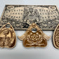Gothic wooden planchette set of 3 with glass eye lens engraved spirit board pointer