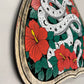 Celestial Snake Ouija Planchette Wall Art – Hand Painted Spirit Board Decor with Hibiscus Flowers - Forgotten Engravings