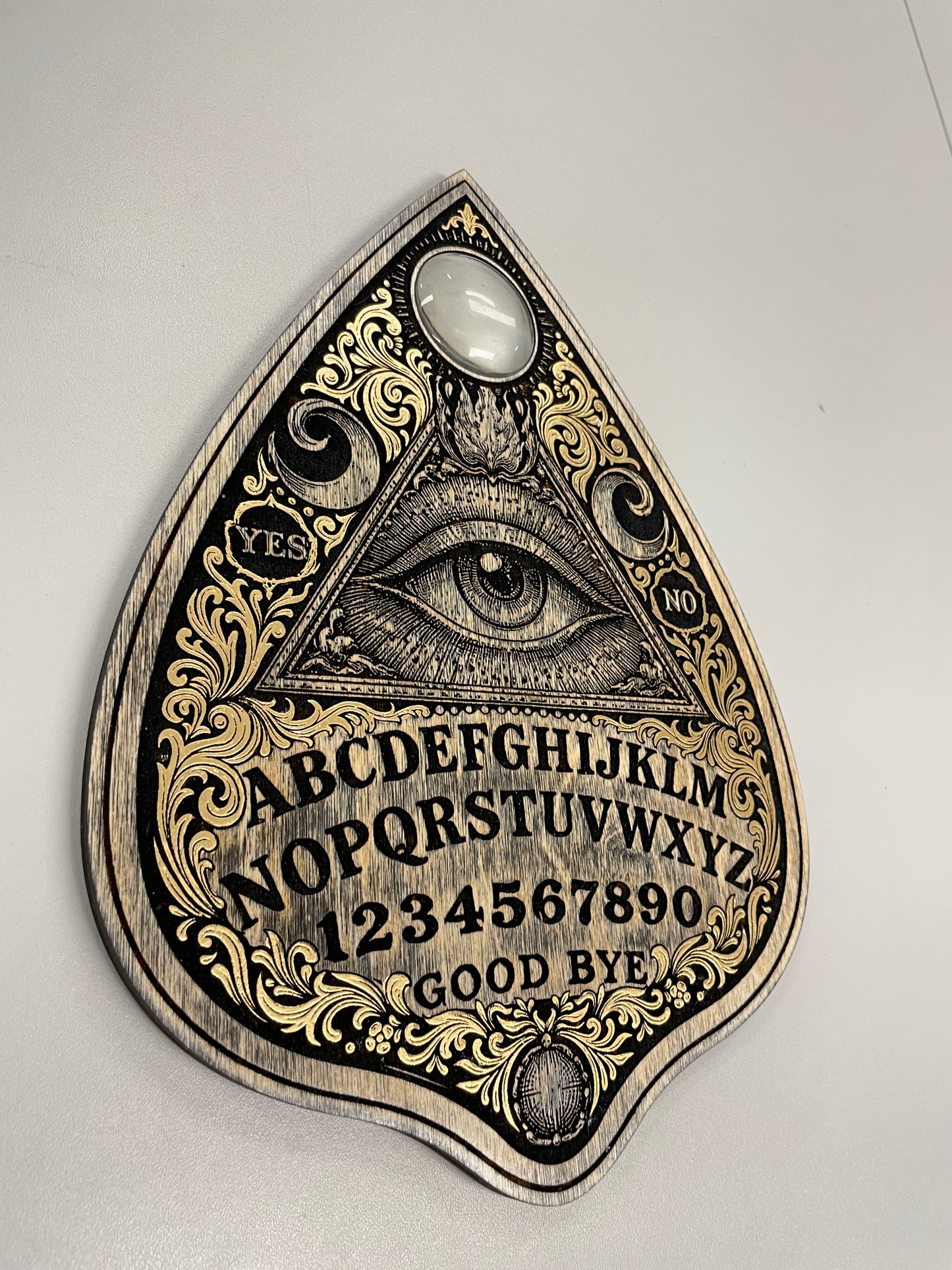 ouija board wall art wooden spirit board planchette with all seeing eye gothic occult wall decoration