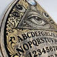 Ouija Board Planchette Wall Art Hand Painted Gold Spirit Board Wall Decor All Seeing Eye Occult Gothic Wooden Wall Hanging - Forgotten Engravings