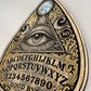 Ouija Board Planchette Wall Art Hand Painted Gold Spirit Board Wall Decor All Seeing Eye Occult Gothic Wooden Wall Hanging - Forgotten Engravings