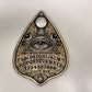 Ouija Board Planchette Wall Art Hand Painted Gold Spirit Board Wall Decor All Seeing Eye Occult Gothic Wooden Wall Hanging - Forgotten Engravings