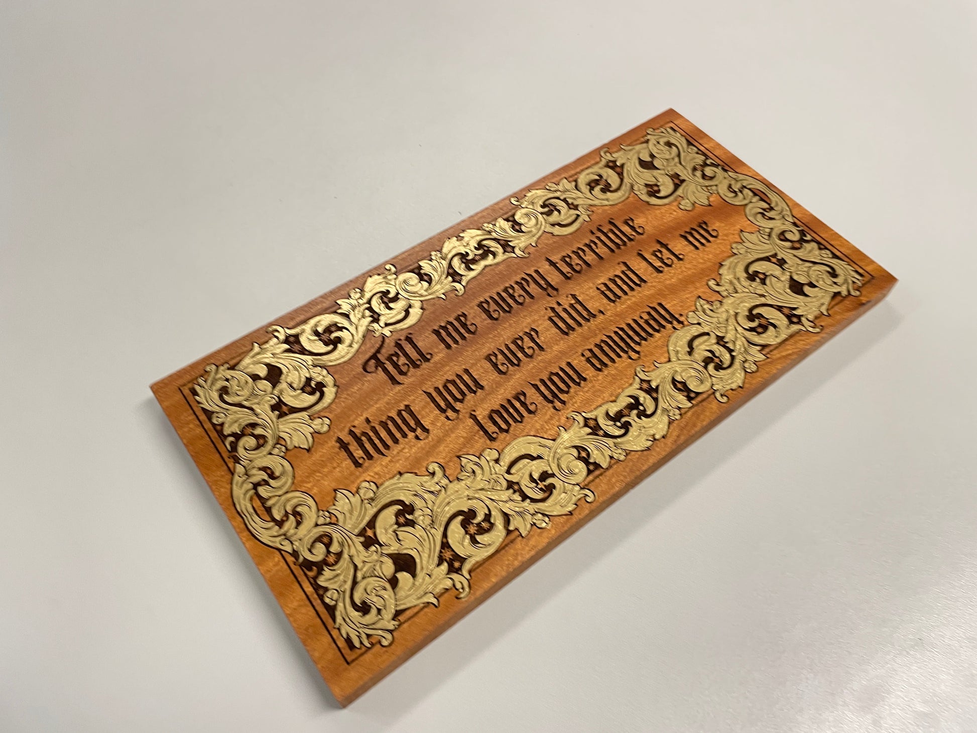 Edgar Allan Poe love Quote Wood Wall Art – Gothic Romantic Engraved hand painted Wood Sign - Forgotten Engravings