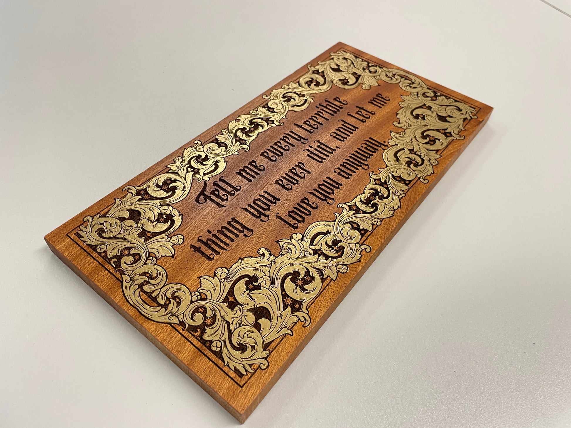 Edgar Allan Poe love Quote Wood Wall Art – Gothic Romantic Engraved hand painted Wood Sign - Forgotten Engravings