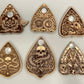 functional ouija planchette set engraved wood spirit board tools gothic occult designs
