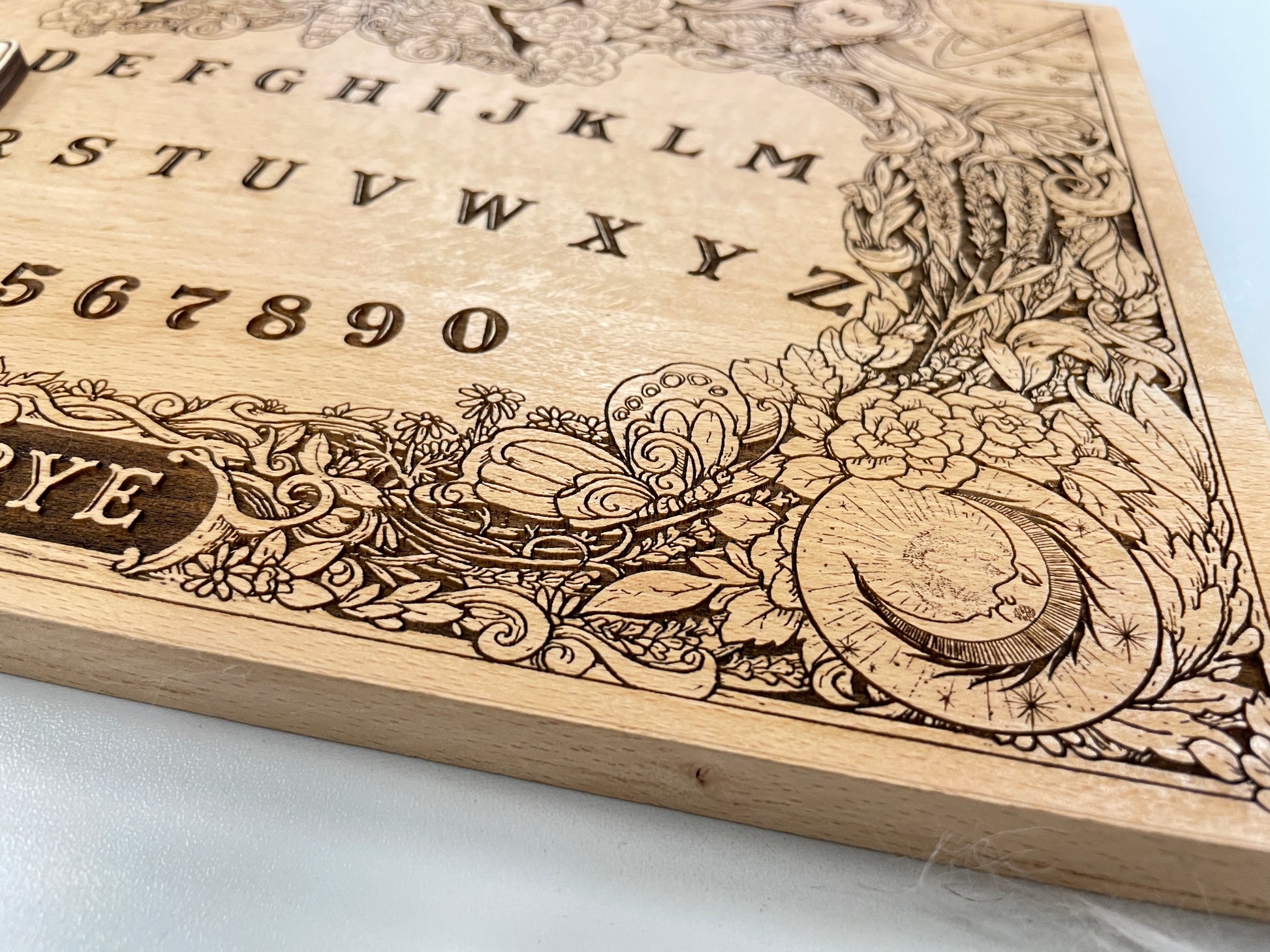Ouija board game with flowers and butterflies, floral and cosmic spirit board with wiccan elements - Forgotten Engravings