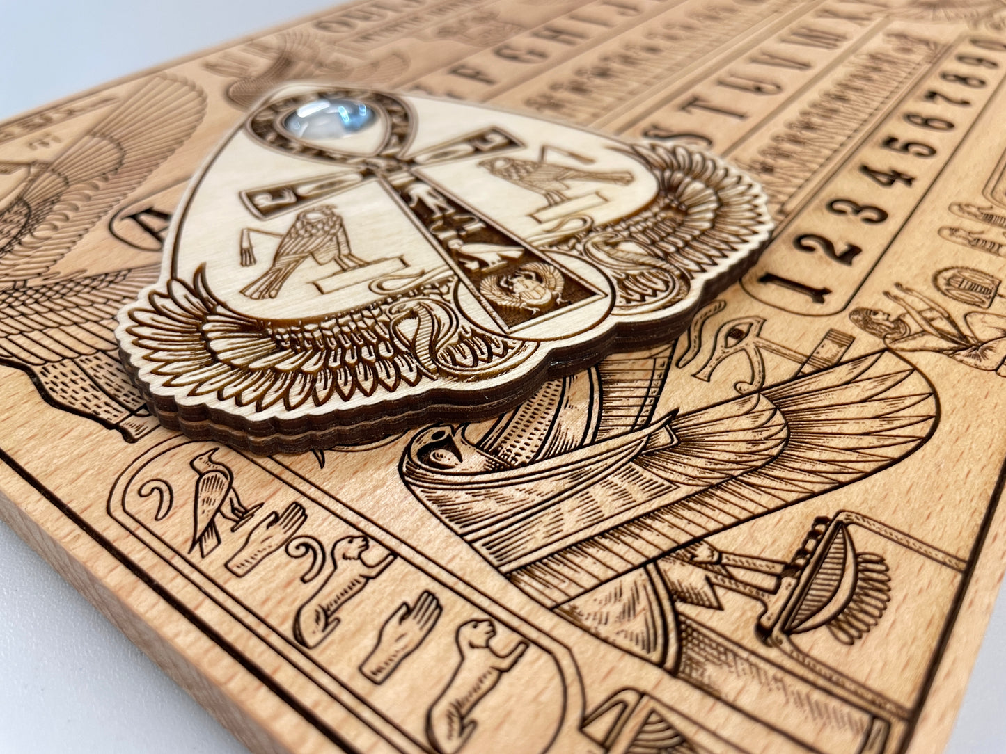 Egyptian Wooden Ouija Board – Anubis & Thoth Mythology Spirit Board with Book of the Dead  Engraving - Forgotten Engravings