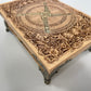 St. Brigid Altar Box – Celtic Brigid’s Cross Engraved Wooden Keepsake Chest with Tiger Eye Stones - Forgotten Engravings