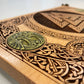 valknut altar table engraved in wood