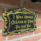 Close up of engraved acrylic Bram Stoker quote sign for wall décor
