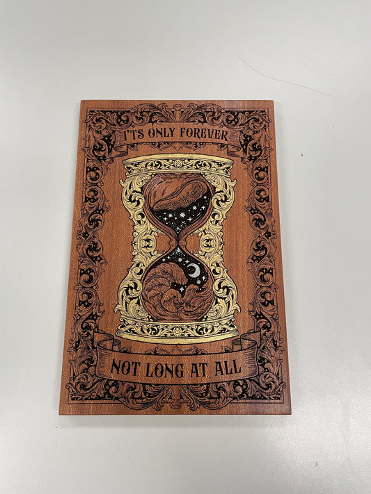 Labyrinth movie wall art engraved on solid mahogany wood with It’s only forever not long at all quote
