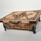 Handmade engraved Freemason  chest displayed with sacred tools
