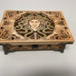 Medusa tarot deck holder box engraved on wood  and painted with Medusa design handmade Netherlands ships to USA
