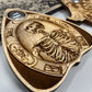Skeleton design engraved wooden planchette with real glass viewing window