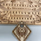 Solid wood Ouija board with Egyptian hieroglyphic design planchette  and mythological motifs
