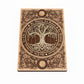 Wiccan Tree of Life wood wall art engraved with As Above So Below phrase and hand-painted accents
