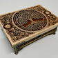 As above so below tarot storage box engraved wood with zodiac coin inlays handmade Netherlands ships to USA
