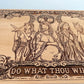 Close up of Triple Moon Goddess engraving on luxury Wiccan altar box
