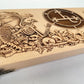 Wooden Lilith altar board showing engraved sigil for offerings and occult ritual work
