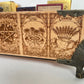 Tarot and Oracle Deck Organizer for multiple decks 12 slots engraved in solid wood with the wheel of the year holder, Ostara, yule, Mabon - Forgotten Engravings