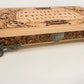 Custom wooden Ouija board set with engraved gothic skull artwork, spirit board combined with storage box, handmade and made to order