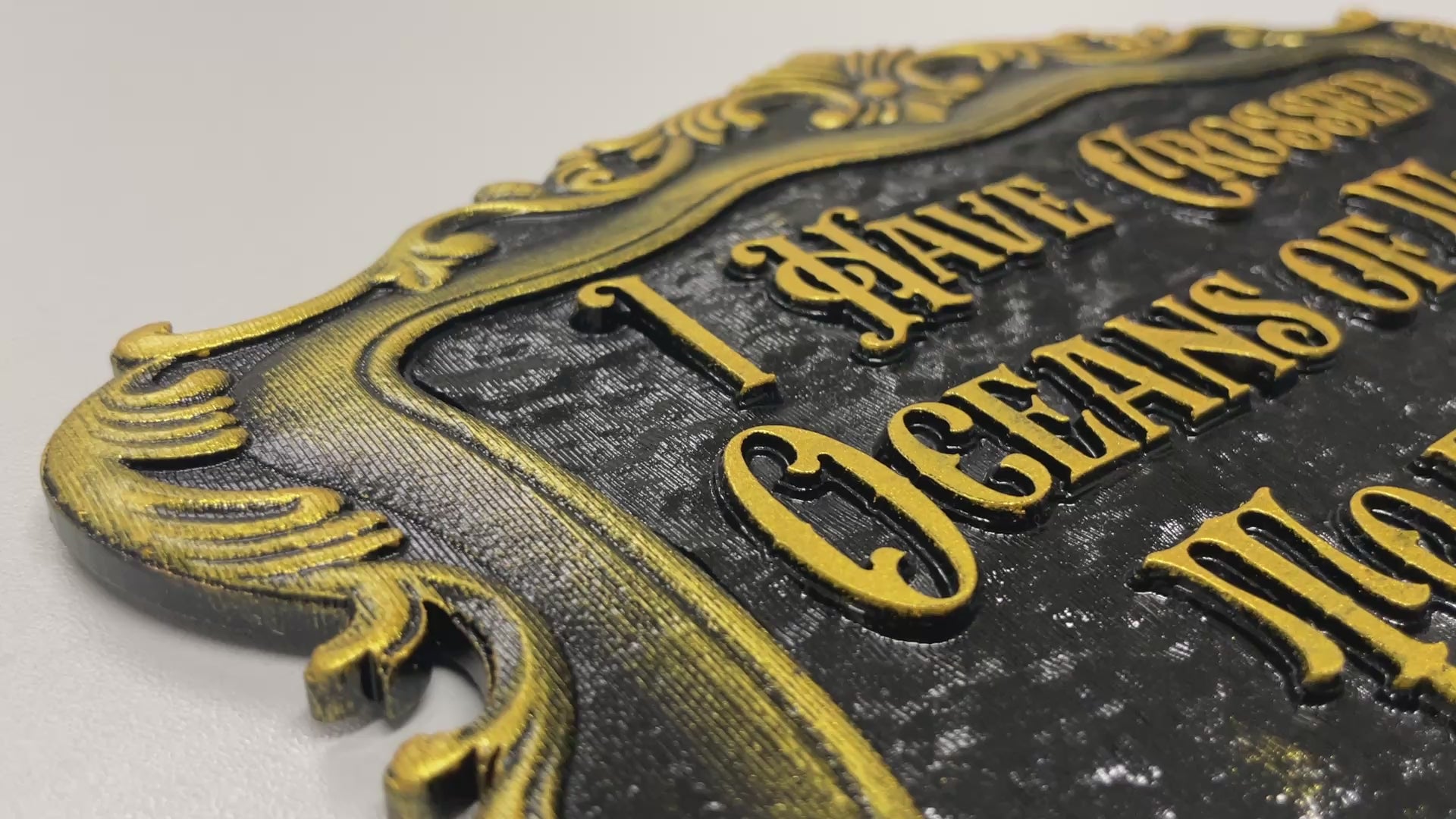 Video of Dracula acrylic wall art engraved with I have crossed oceans of time to find you gothic quote
