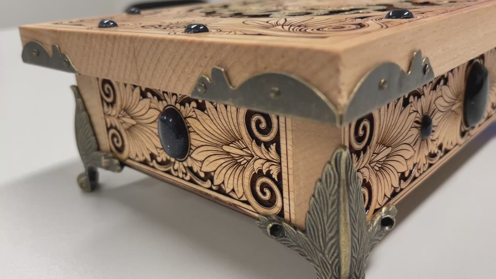 Medusa tarot deck holder box engraved on wood with Medusa design handmade Netherlands ships to USA
