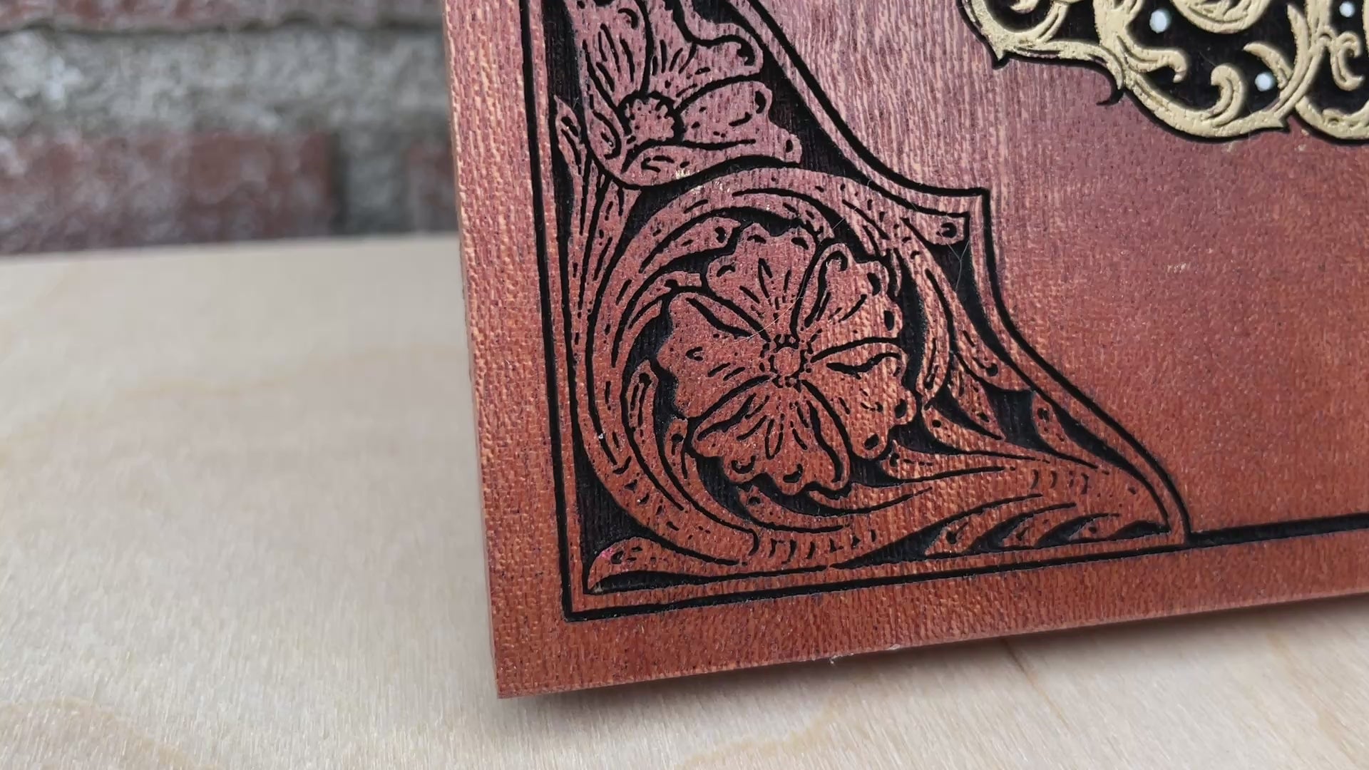 Video of Tree of Life wooden wall art engraved in solid mahogany hand painted Yggdrasil sacred tree decor