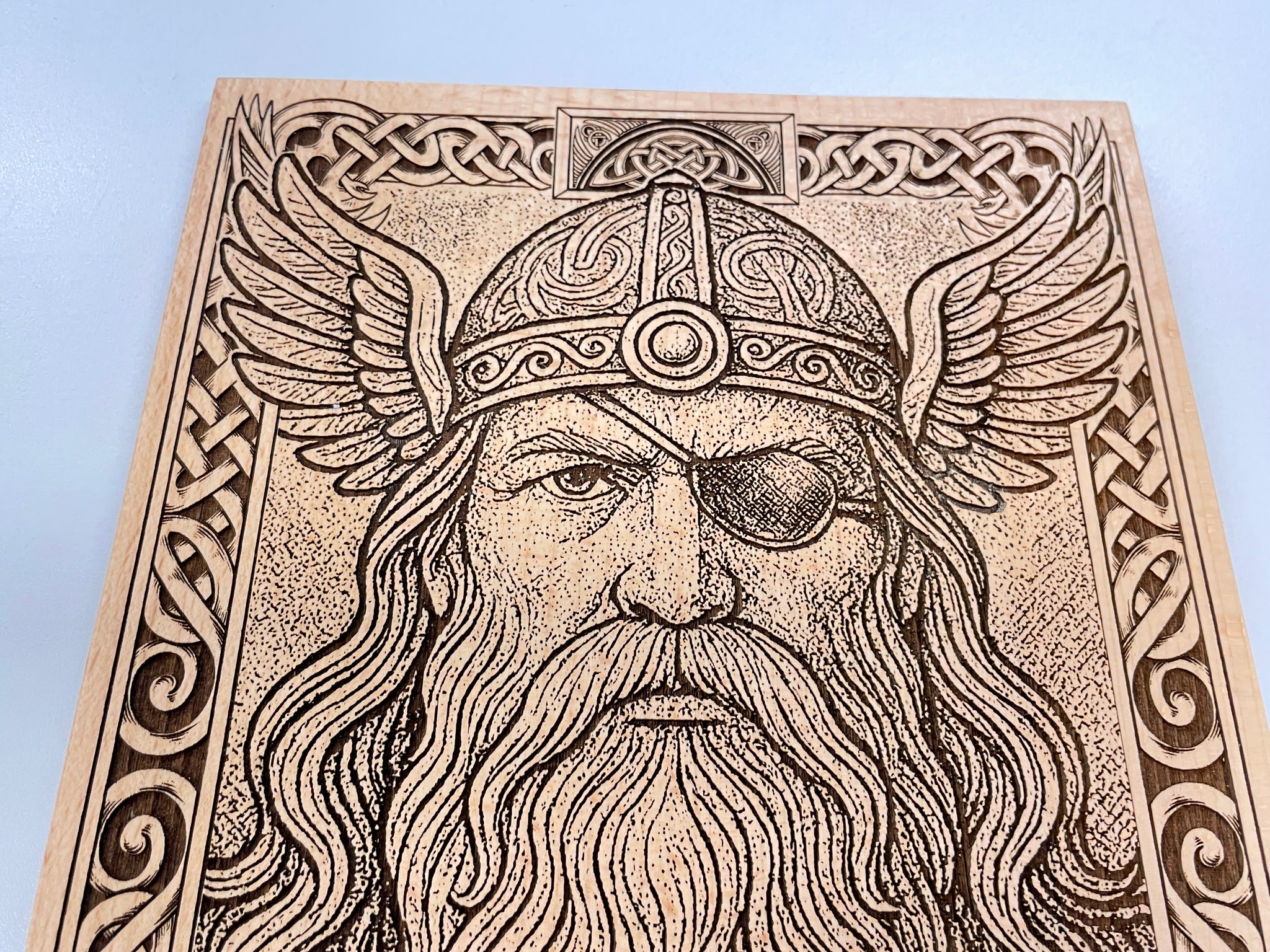 video of Odin   Norse mythology wall art engraved wooden wall hanging Allfather Viking god decor
