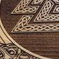 Valknut (Odin) Nordic Altar Table – Wooden Norse Ritual Board with Yggdrasil Coins