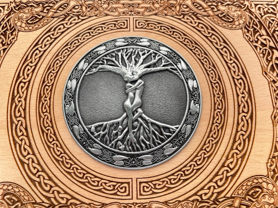 Yggdrasil Tree of life viking box, jewelry norse altar box viking gift made solid wood, crystal tarot wood box viking art, Norse mythology. 