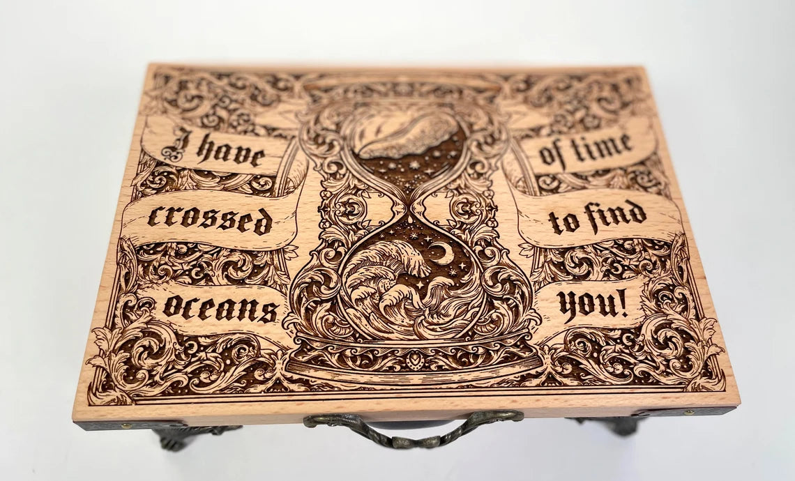 Bram Stoker Dracula Quote BOX, I have crossed oceans of time to find you, Wood engraving, Not a print, luxury Dracula gift. - Forgotten Engravings bram-stoker-dracula-quote-box-i-have-crossed