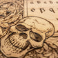 Luxury Ouija board with demons and skulls wooden engraving, wood gothic skull spirit board two in one box, tarot box with Ouija board. - Forgotten Engravings luxury-ouija-board-with-demons-an