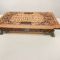 Luxury Ouija board set in solid wood with detailed skull engraving, 2-in-1 spirit board and storage box for ritual or display use