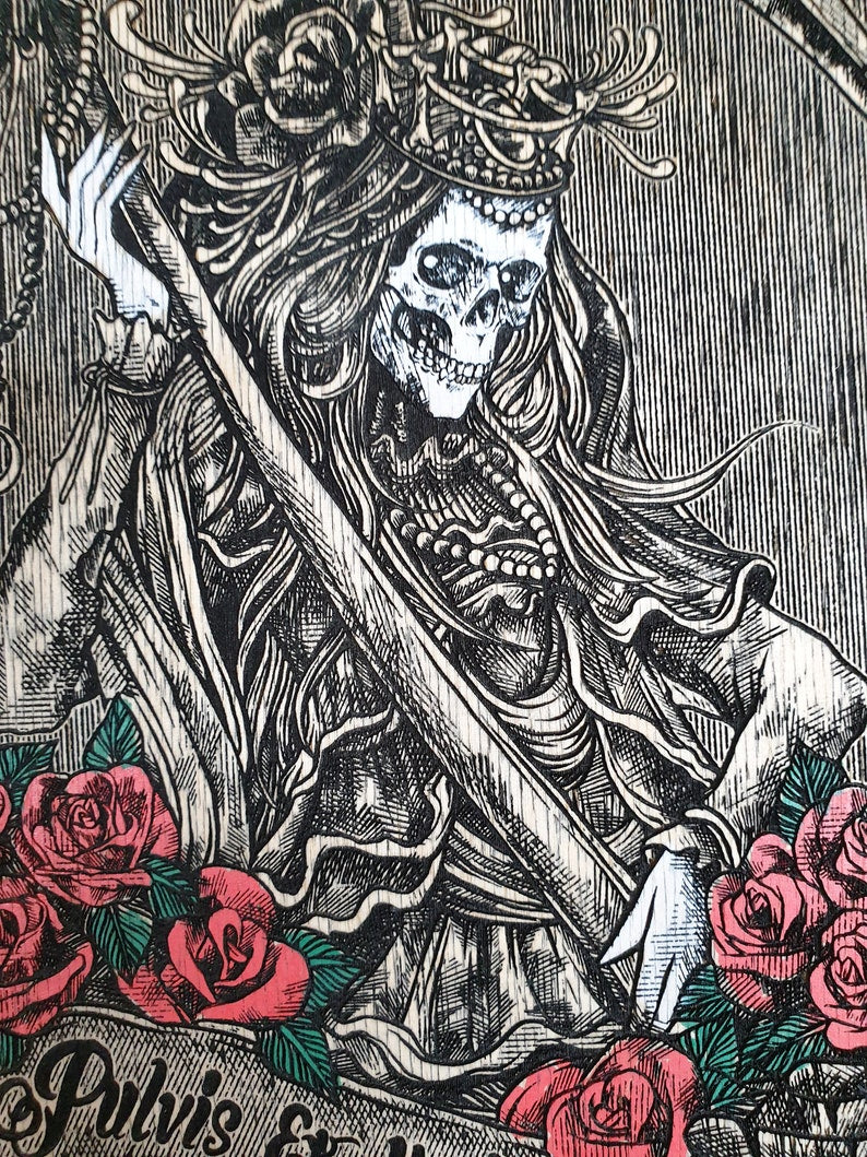 Grim reaper gothic home decor, Memento mori, skeleton art Pulvis et umbra sumus. - Forgotten Engravings woman-grim-reaper-gothic-home-decor-pulvis-et-umbra-sumus, engrave sign, gift, Home & L